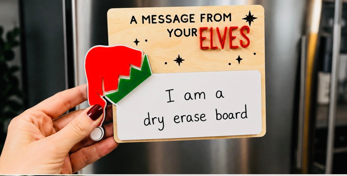 🎄 A Message From Your Elf/Elves – Dry Erase Board Magnet