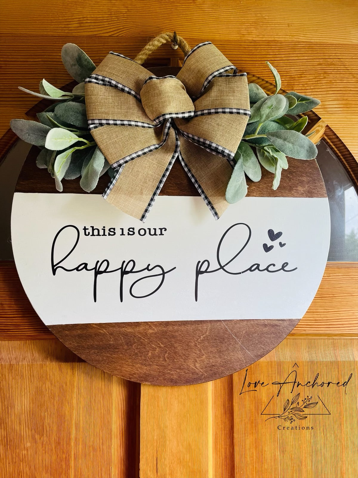 This Is Our Happy Place Door Sign – 18” Round, 1/4” Thick