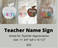 🍎 Personalized Teacher Apple Name Sign