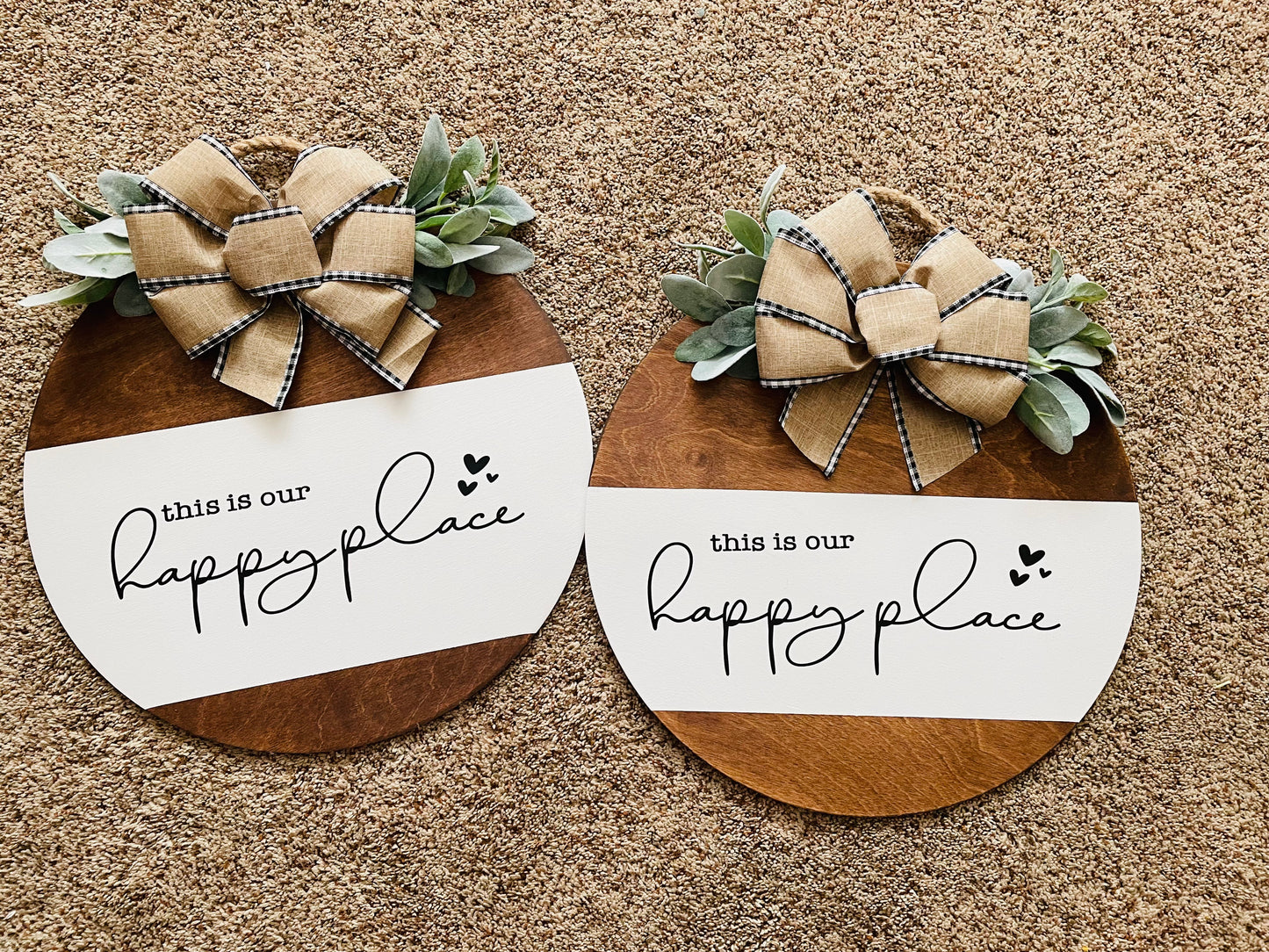 This Is Our Happy Place Door Sign – 18” Round, 1/4” Thick