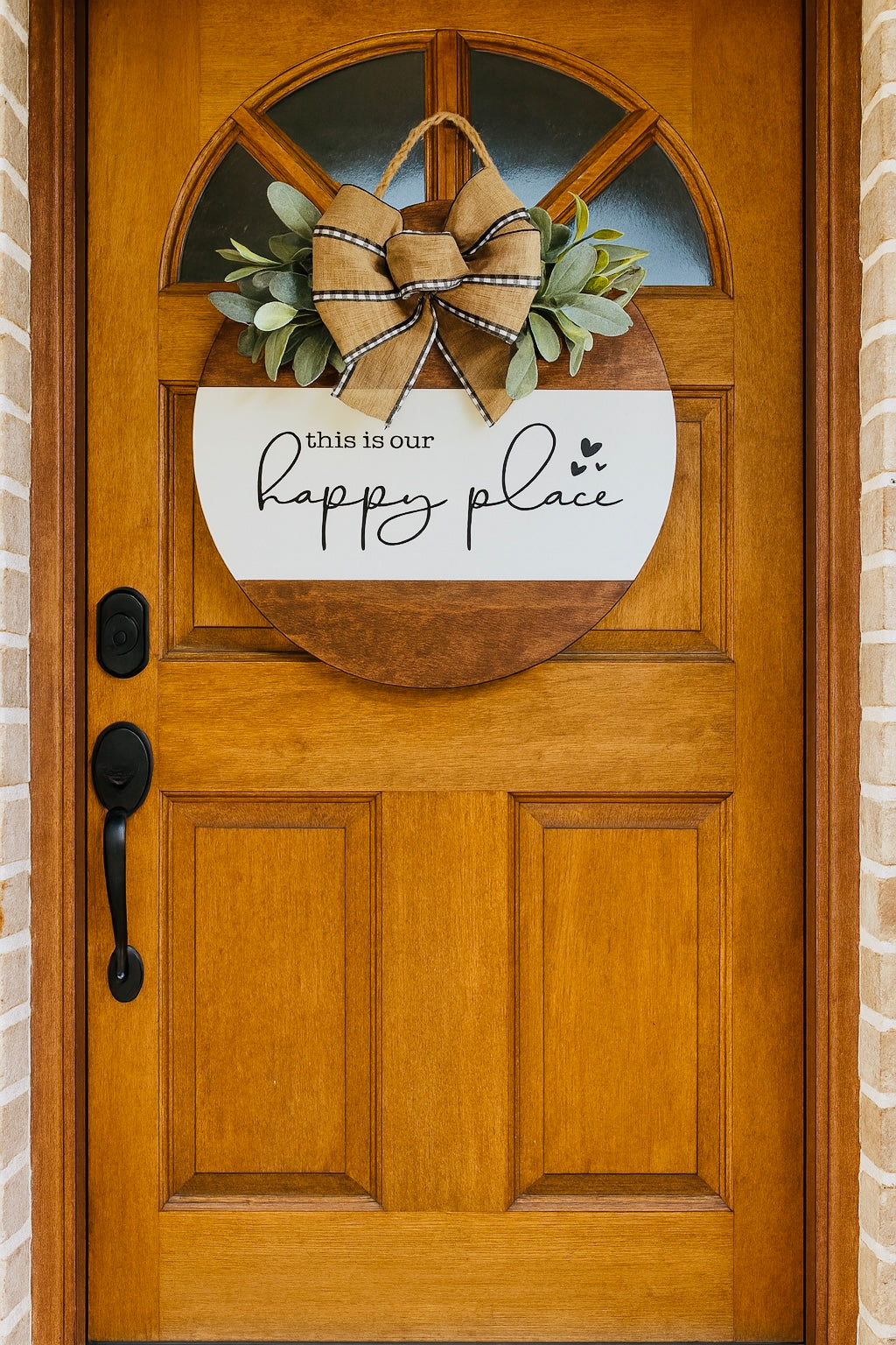 This Is Our Happy Place Door Sign – 18” Round, 1/4” Thick