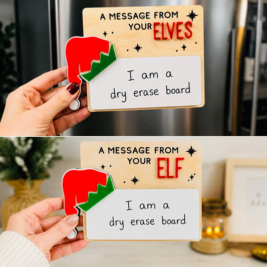 🎄 A Message From Your Elf/Elves – Dry Erase Board Magnet
