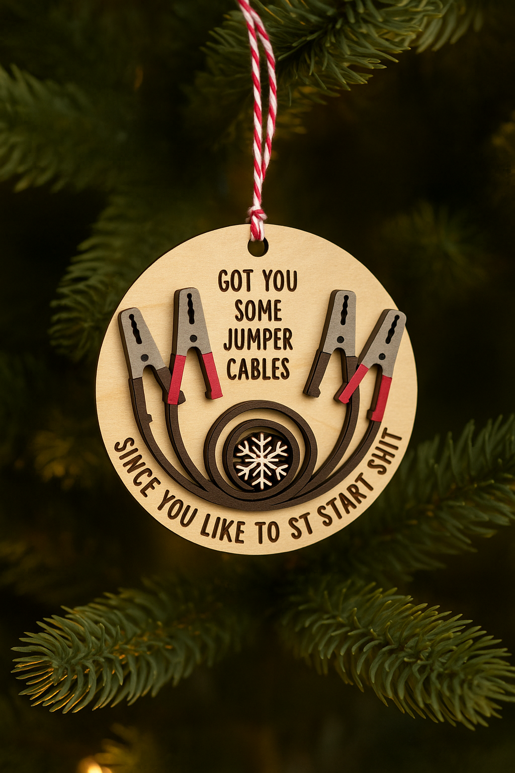 Jumper Cable Christmas Ornament – “Since You Like to Start Sh*t”