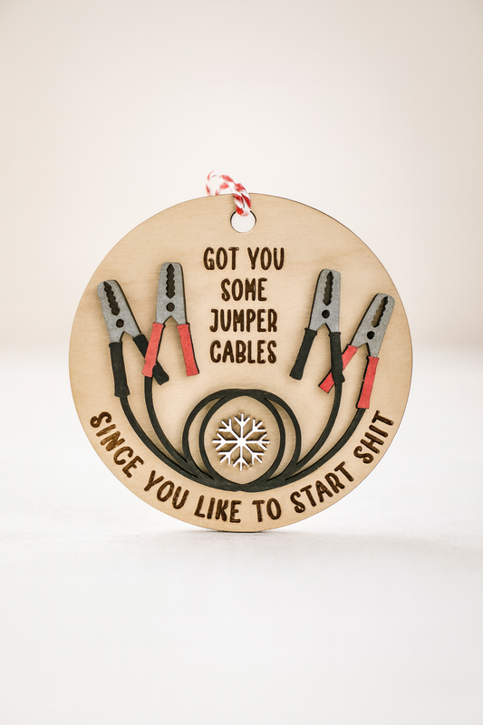 Jumper Cable Christmas Ornament – “Since You Like to Start Sh*t”