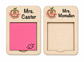 Personalized Teacher Sticky Note Holder | Custom Wood Desk Organizer