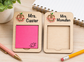 Personalized Teacher Sticky Note Holder | Custom Wood Desk Organizer